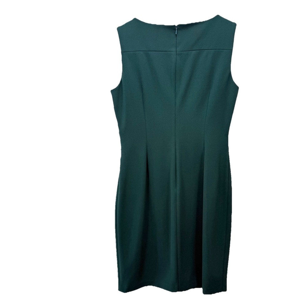 Calvin Klein Green Sunburst Seam Stretch Crepe Sleeveless Sheath Dress Size 10 - Picture 10 of 14